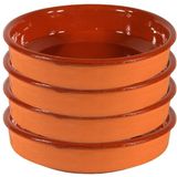 12x Mini Tapas Schaaltjes Bruin/ Terracotta Mini 10 cm - Tapas Ovenschaaltjes/Serveerschaaltjes