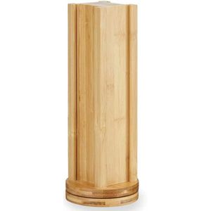 Koffie cup/capsule houder/dispenser - bamboe hout - voor 20 cups - D11 x H30 cm - Koffiecuphouders