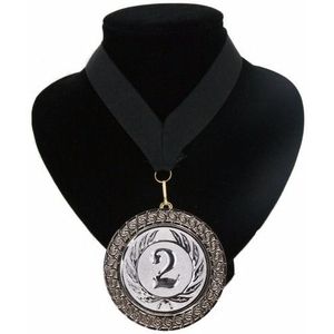 Medaille nr. 2 halslint zwart - Fopartikelen