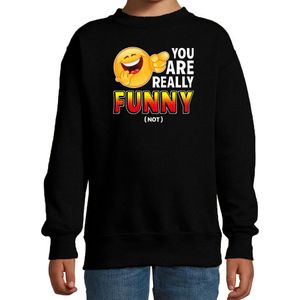 Funny emoticon sweater You are really funny zwart kids - Feesttruien