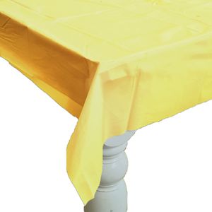 Feest tafelkleed van pvc - licht geel - 240 x 140 cm - tafel versiering - Feesttafelkleden