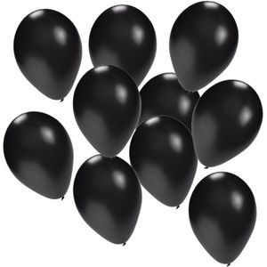 Zwarte latex party ballonnen 20x stuks rond 27 cm - Ballonnen
