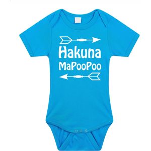 Baby rompertje - hakuna mapoopoo - blauw - kraam cadeau - babyshower - Rompertjes