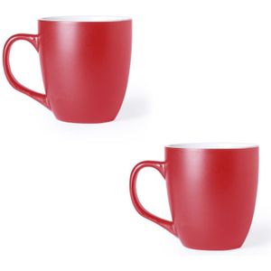 6x Drinkbekers/mokken rood 440 ml - Bekers