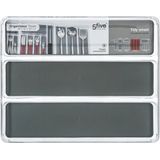 Set van 2x stuks bestekbakken/keuken organizers Tidy Smart 3-vaks grijs transparant kunststof