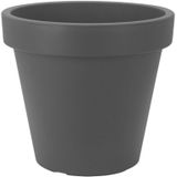 Bloempot/plantenpot voor binnen en buiten - 2x - D20 x H18 cm - antraciet grijs - kunststof - Plantenpotten