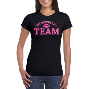 Vrijgezellenfeest T-shirt voor dames - zwart - roze glitter - bruiloft/trouwen - groep/team - Feestshirts