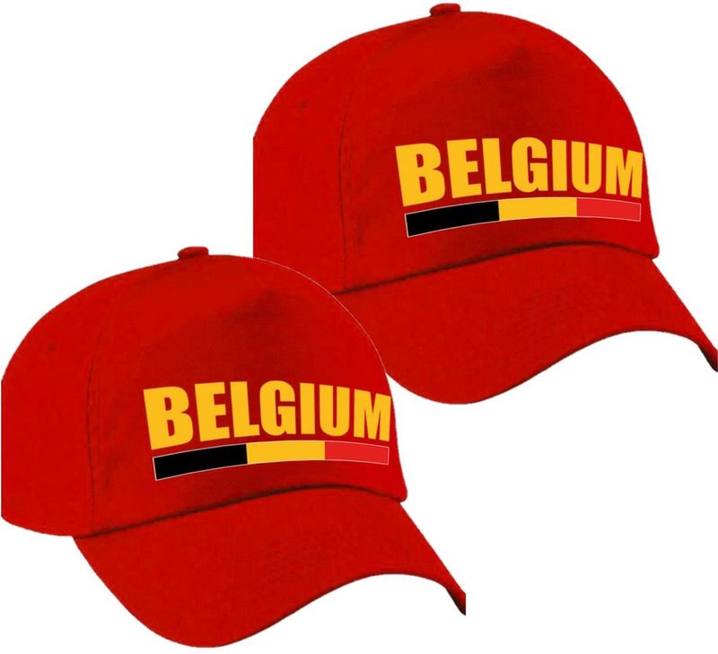 4x stuks Belgium supporter pet / cap Belgie rood volwassenen -  Verkleedhoofddeksels kopen? Vergelijk de beste prijs op beslist.nl