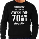 Awesome 70 year / 70 jaar cadeau sweater zwart heren - Feesttruien