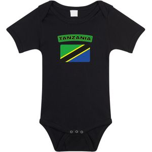 Tanzania romper met vlag zwart voor babys - Feestshirts