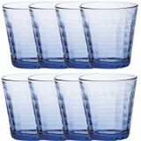 20x Drinkglazen/waterglazen blauw Prisme hardglas 27,5 cl - Drinkglazen