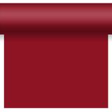 Duni tafelloper - 2x - papier - bordeaux rood- 480 x 40 cm - Feesttafelkleden