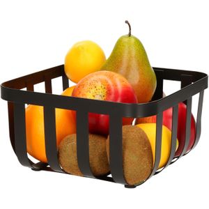 Metalen Fruitmand/Fruitschaal Zwart 20 X 20 cm - Fruitschalen/Fruitmanden - Basic Model
