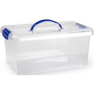 Opslagbak/organizer met deksel 10 liter transparant - Opbergbakken - 38,5 x 23 x 17,5 cm