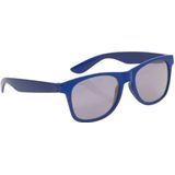 6x stuks kunststof zonnebril blauw voor kinderen - Verkleedbrillen