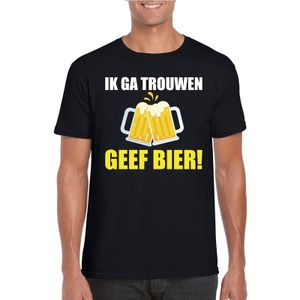 Ik ga trouwen geef bier t-shirt zwart heren - Feestshirts