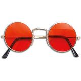 Ronde Hippie bril oranje - Verkleedbrillen