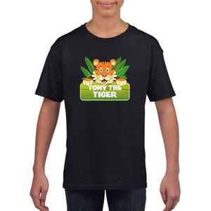 Dieren shirt zwart met Tony the tiger voor kinderen - T-shirts