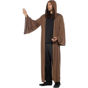Middeleeuwse cape - bruin - one size - voor volwassenen - L180 cm - Carnavalskostuums