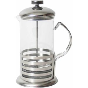 French press koffie/thee maker/ cafetiere glas/RVS 800 ml - Cafetiere