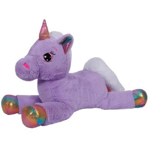 Knuffeldier Eenhoorn Mistica - zachte pluche stof - dieren knuffels - paars - 30 cm - Knuffeldier