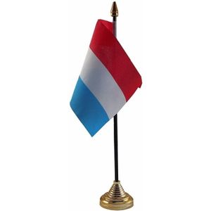 Nederland tafelvlaggetje - 10 x 15 cm - met standaard - polyester stof - Vlaggen