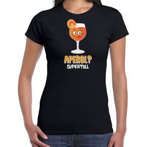 Apres ski t-shirt voor dames - aperol supertoll - zwart - apres ski/wintersport - aperol spritz - Feestshirts