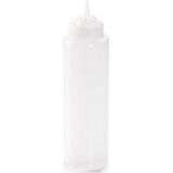 4x stuks Transparante doseerfles/knijpfles 1 liter - Knijpfles/spuitfles - Doseerflacon/sausflacon - Keukenbenodigdheden