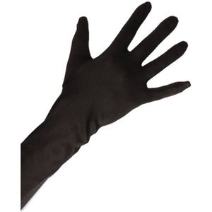 Feest handschoenen satijn zwart lang voor volwassenen - Verkleedhandschoenen