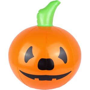 Opblaasbare Halloween decoraties - Pompoen - oranje/zwart - 35 cm - pvc kunststof - opblaasspeelgoed