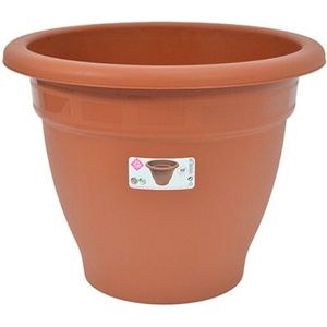Plantenpot/bloempot - D50 cm - terra cotta kleur - rond - kunststof - Plantenpotten