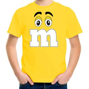 Verkleed t-shirt M voor kinderen - geel - jongen - carnaval/themafeest kostuum - Feestshirts