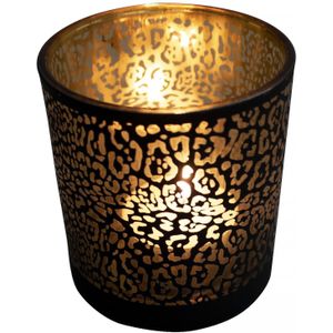 windlicht jaguar print mat zwart medium 12cm