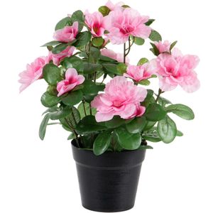 Louis Maes Azalea Kunstplant - in pot - roze - H25 cm