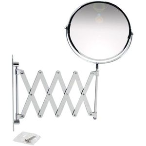Wandspiegel - make-up spiegel - 2x vergrotend - D17 cm - metaal - Spiegels