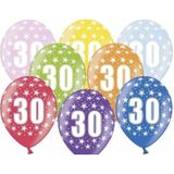 Partydeco 30e jaar verjaardag feestversiering set - Ballonnen en slingers - Feestpakketten