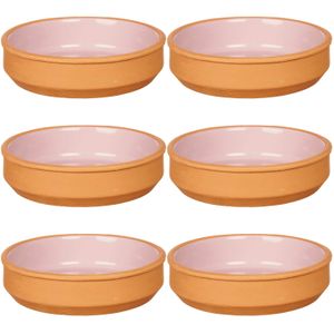 Set 16x tapas/creme brulee serveer schaaltjes terracotta/roze 16x4 cm - Snack en tapasschalen