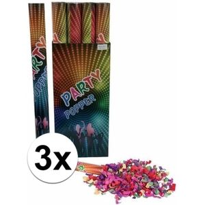 Confetti knaller kleuren 80 cm 3 stuks - Confetti