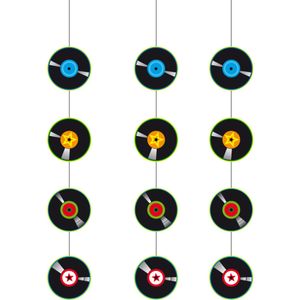 3x stuks Seventies eighties disco thema hangende slingers 1 meter  - Hangdecoratie