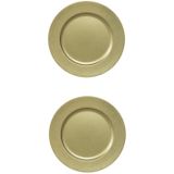 12x stuks diner borden/onderborden goud met glitters 33 cm