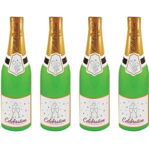 4x stuks opblaasbare champagne flessen 73 cm - Opblaasfiguren