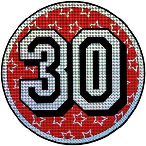 Holografisch decoratie bord 30 jaar - Feestdecoratieborden