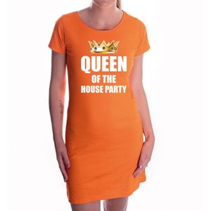 Koningsdag jurk oranje queen of the house party voor dames - Feestjurkjes