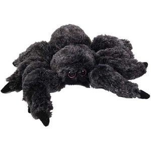 Knuffeldier Vogelspin - zachte pluche stof - zwart - premium kwaliteit knuffels - 13 cm - Knuffeldier