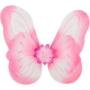 Verkleed vleugels vlinder/fee - roze - voor kinderen - Carnavalskleding/accessoires - Verkleedattributen