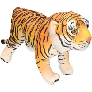 Living Earth serie - Pluche knuffel dieren Bruine Tijger van 38 cm - Knuffeldier