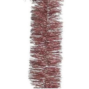 4x Feestversiering folie slingers oud roze 270 cm kunststof/plastic kerstversiering - Kerstslingers