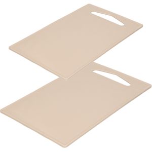 Kunststof snijplanken set van 2x stuks beige/taupe 27 x 16 en 36 x 24 cm - Keuken/koken accessoires