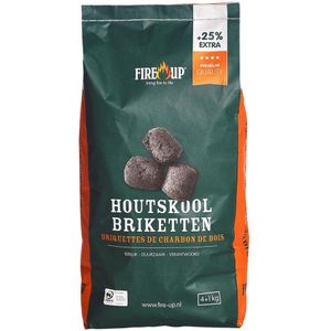 Fire-up houtskool briketten - 1x zak met 5 kilo - BBQ/Barbeque artikelen - Briketten