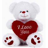 Moederdag/Valentijn Cadeau Knuffelbeer I Love You Hartje 26 cm - Cadeau Sturen